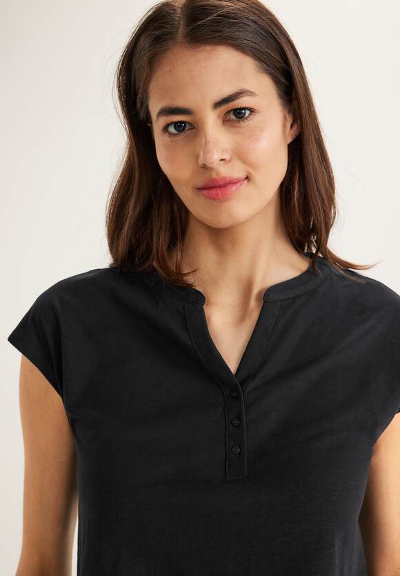 STREET Black T-Shirt Damen mit ONE - Elastiksaum | STREET Online-Shop ONE