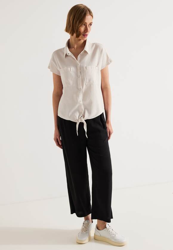 STREET ONE Bluse mit Knotendetail Damen - Soft Ecru Washed | STREET ONE  Online-Shop