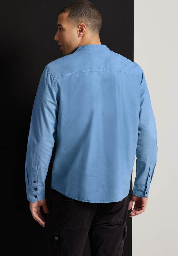 STREET ONE MEN Hemd mit Stehkragen Herren - Smoky Blue | STREET ONE  Online-Shop