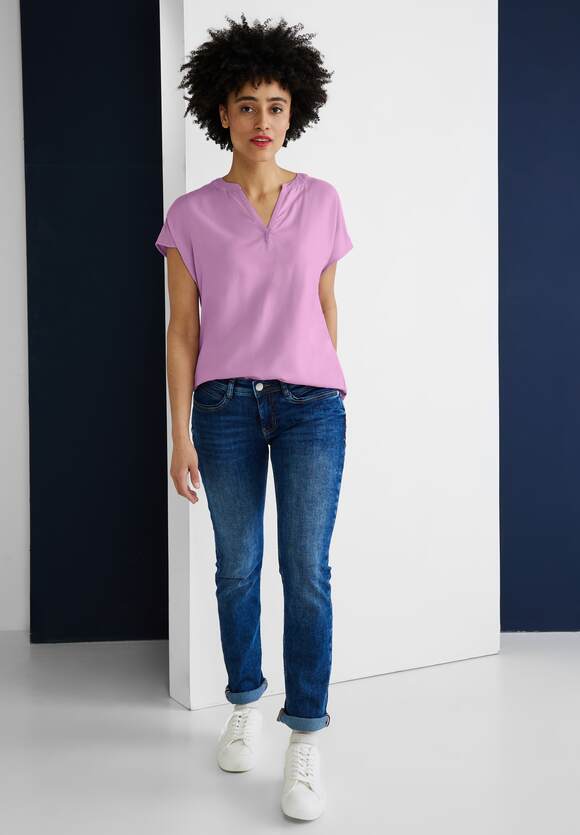 STREET ONE Blusenshirt in Love Unifarbe ONE Rose - Online-Shop | Damen STREET