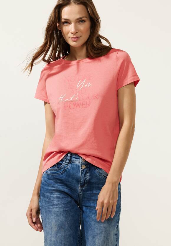 STREET ONE T-Shirt mit Wording Berry Damen ONE Print STREET | Online-Shop Shake - Strong
