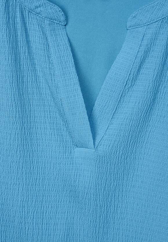 STREET ONE Materialmix T-Shirt Damen - Splash Blue | STREET ONE Online-Shop