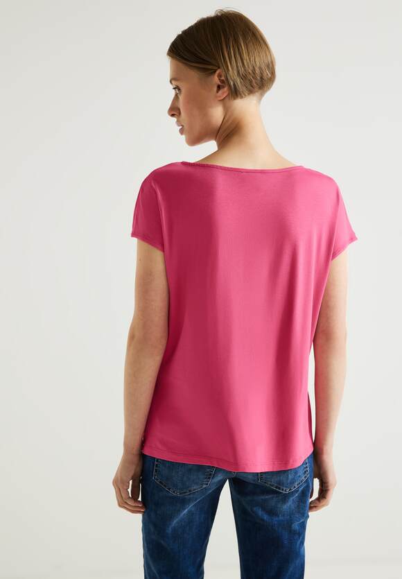 Online-Shop STREET Berry Rose | ONE ONE STREET - Materialmixshirt Cut-Out Damen mit