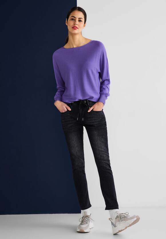STREET ONE Pullover in Unifarbe Online-Shop | - - STREET Noreen ONE Violet Damen Tulip Style