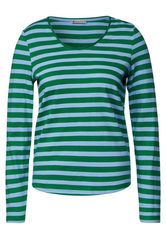 STREET ONE Shirt mit Streifenmuster Damen - Style Mina - Brisk Green | STREET  ONE Online-Shop
