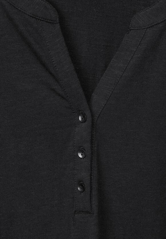 STREET ONE Jersey Shirt in Black STREET Damen ONE | - Online-Shop Unifarbe