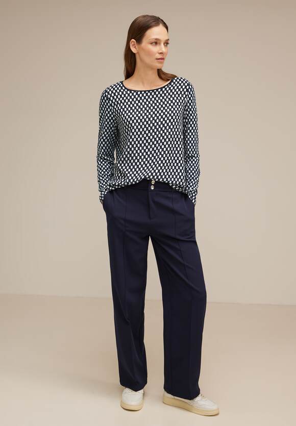 STREET ONE Shirt mit Minimalprint Damen - Style Evi - Deep Blue | STREET ONE  Online-Shop