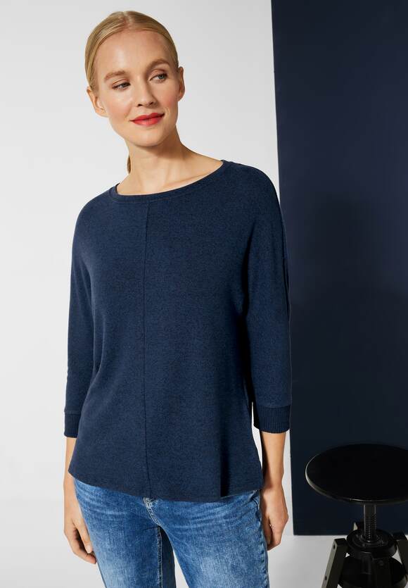STREET ONE Shirt Style neuen Online-Shop - - Style | Damen im Blue Deep Ellen STREET Melange ONE