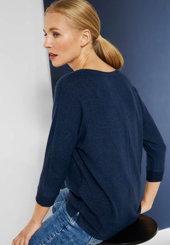Damen Shirt Blue neuen Style Style - im ONE Online-Shop STREET ONE Melange - STREET Ellen Deep |