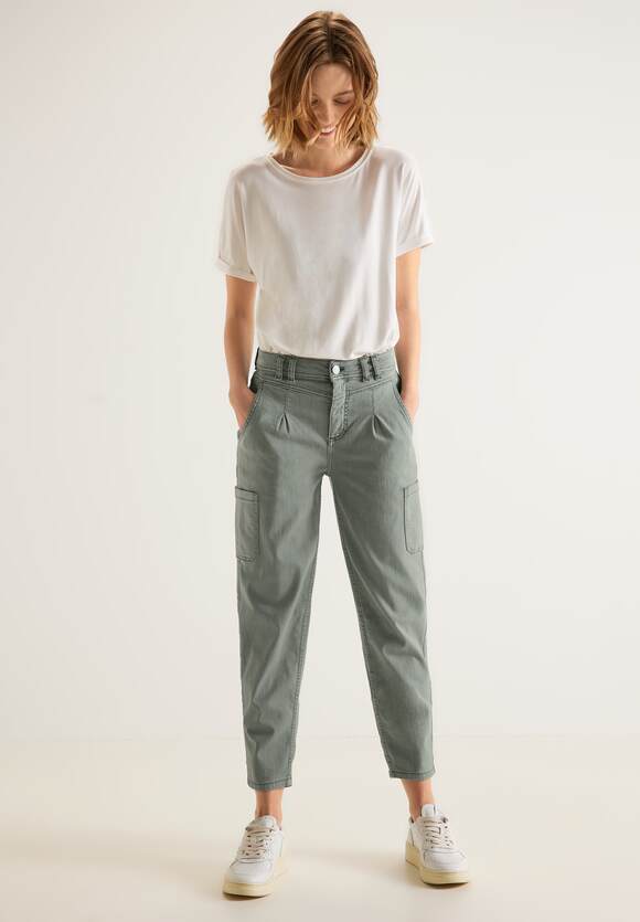 STREET ONE Loose Fit Jeans mit Stretch Damen - Soft Olive Washed | STREET  ONE Online-Shop