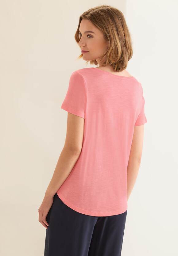 STREET ONE T-Shirt mit V-Ausschnitt Damen - Style Gerda - Strong Berry Shake  | STREET ONE Online-Shop
