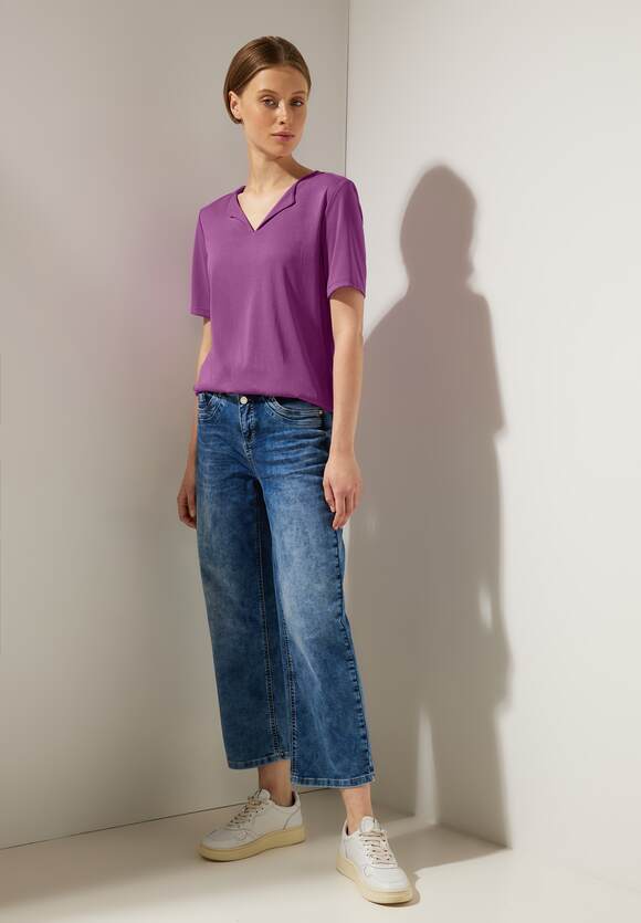 STREET ONE Seidenlook Shirt Damen Meta - | Lilac Online-Shop ONE STREET
