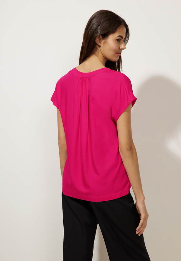 STREET ONE Blusenshirt in Unifarbe STREET Damen Pink ONE Fiesta - | Online-Shop