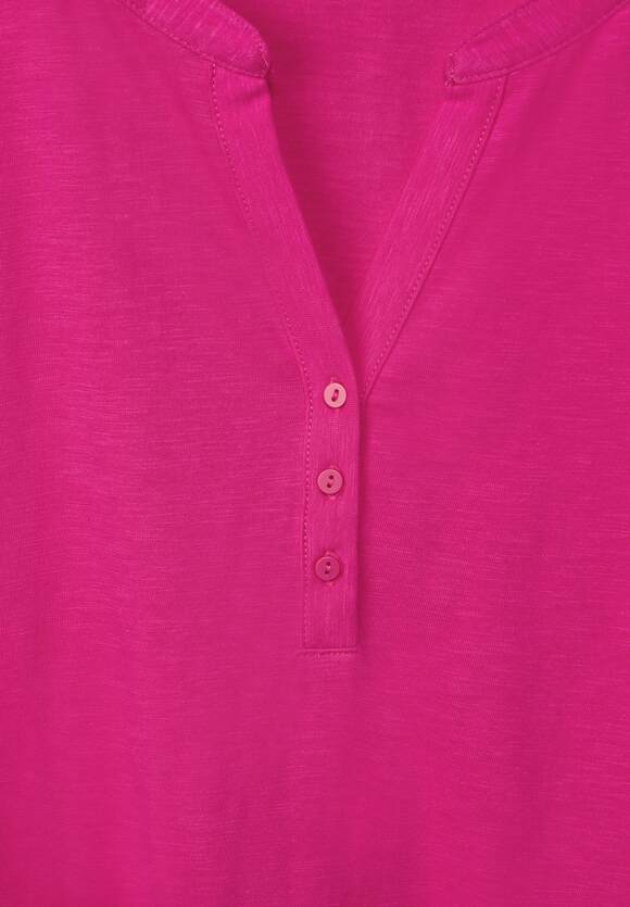 STREET ONE T-Shirt mit Elastiksaum Damen - Nu Pink | STREET ONE Online-Shop