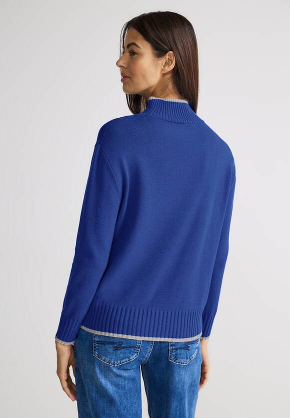 STREET ONE Pullover mit Stehkragen Damen - Fresh Intense Gentle Blue | STREET  ONE Online-Shop