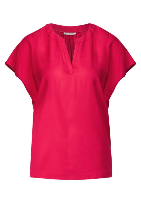 STREET ONE Blusenshirt in Unifarbe Damen - Fiesta Red | STREET ONE  Online-Shop