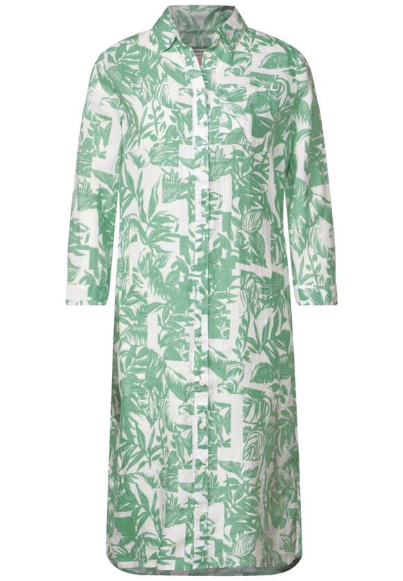 STREET ONE Leinen Shirtkleid mit Print Damen - Soft Leafy Green | STREET ONE  Online-Shop