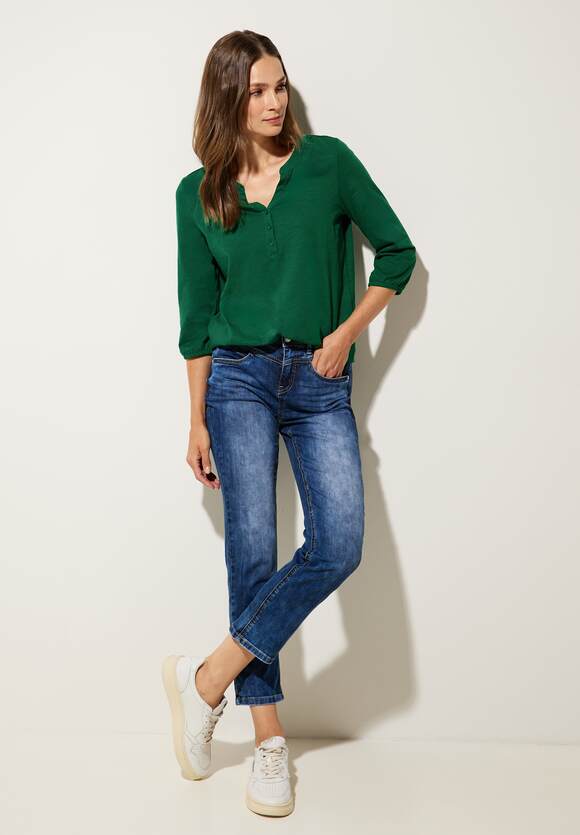 Online-Shop Shirt Unifarbe Damen STREET Green - STREET ONE | Gentle ONE Jersey in