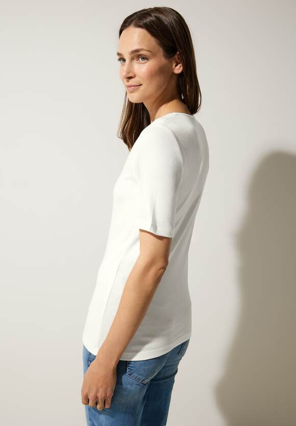 STREET ONE mit ONE Ausschnitt Damen Online-Shop Off White | T-Shirt - Herz STREET