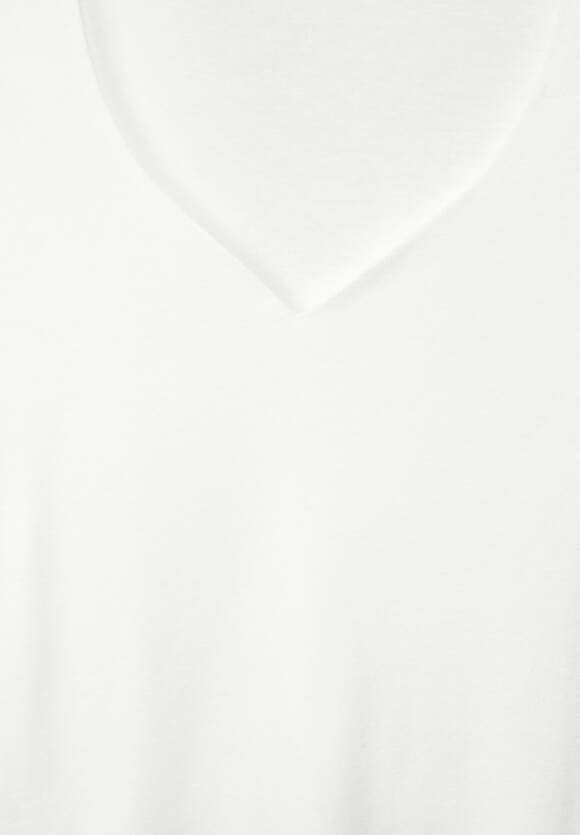 STREET ONE T-Shirt mit Herz - Ausschnitt Online-Shop Off White | Damen STREET ONE