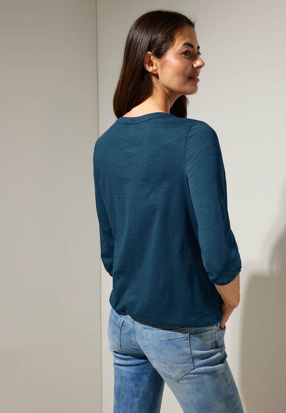 STREET ONE Jersey Shirt in Unifarbe Damen - Atlantic Blue | STREET ONE  Online-Shop