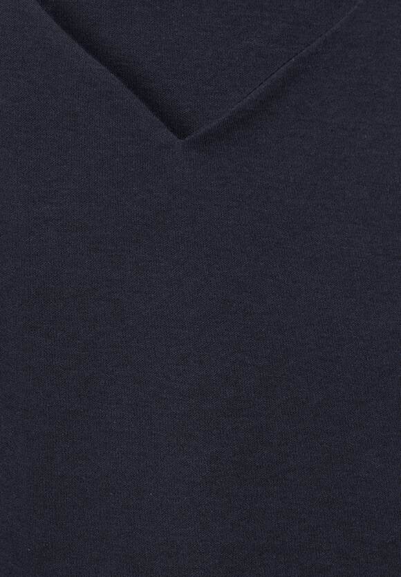 STREET ONE T-Shirt mit Herz Ausschnitt Damen - Deep Blue | STREET ONE  Online-Shop