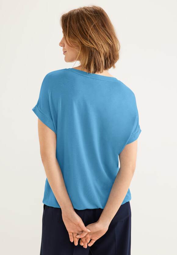 ONE STREET Softes mit Damen Stickerei Splash - | STREET ONE Blue Shirt Online-Shop