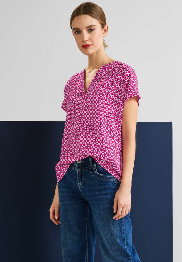 STREET ONE Shirtbluse mit ONE Damen Pink Oasis STREET Online-Shop Alloverprint | 