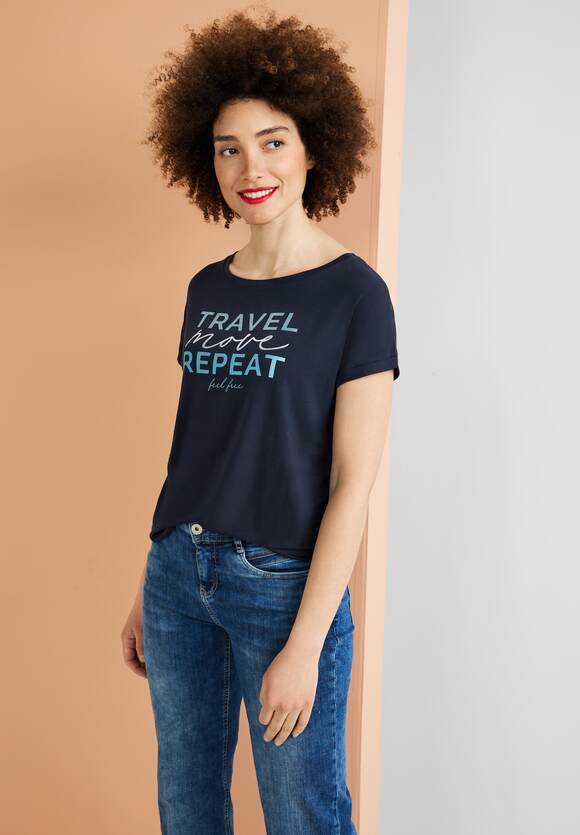 STREET Online-Shop Damen - Deep ONE Print T-Shirt Wording | mit Blue STREET ONE