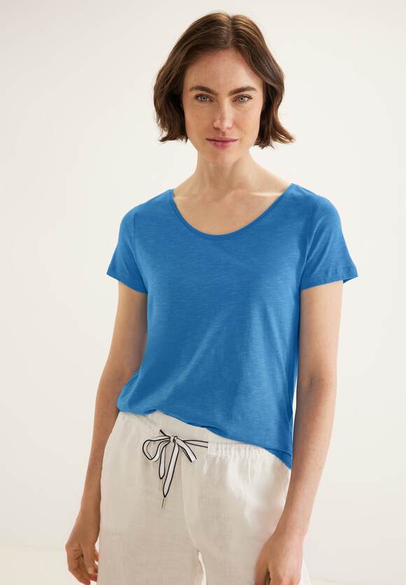 STREET ONE T-Shirt mit V-Ausschnitt Gerda Online-Shop ONE STREET | Bay Blue Style - - Damen