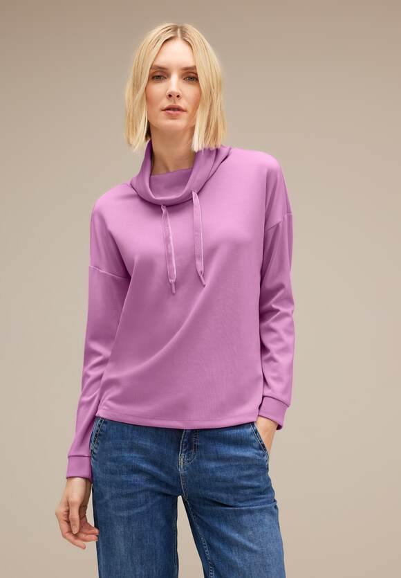 mit | Bright Shirt ONE Rose STREET Volumenkragen Damen Online-Shop STREET - ONE