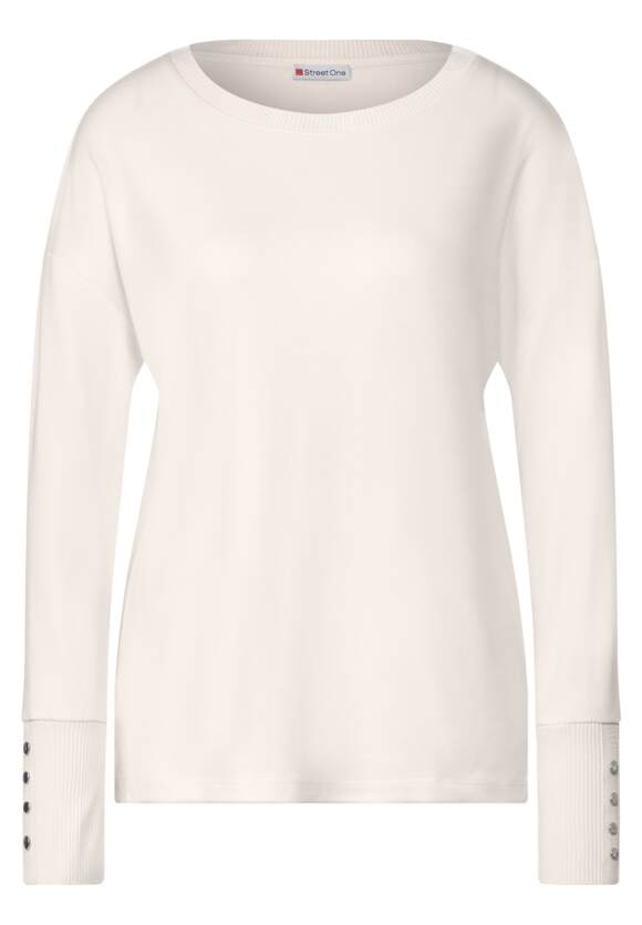 mit Online-Shop Damen ONE Lucid STREET ONE Shirt STREET | Knopfdetail - White