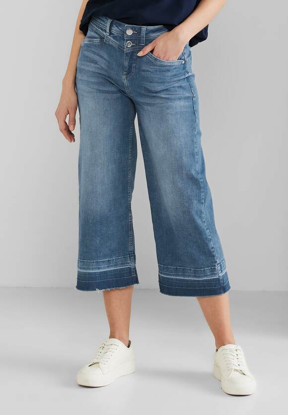 STREET ONE Casual Fit Jeans Culotte Damen - Sky Blue Wash | STREET ONE  Online-Shop