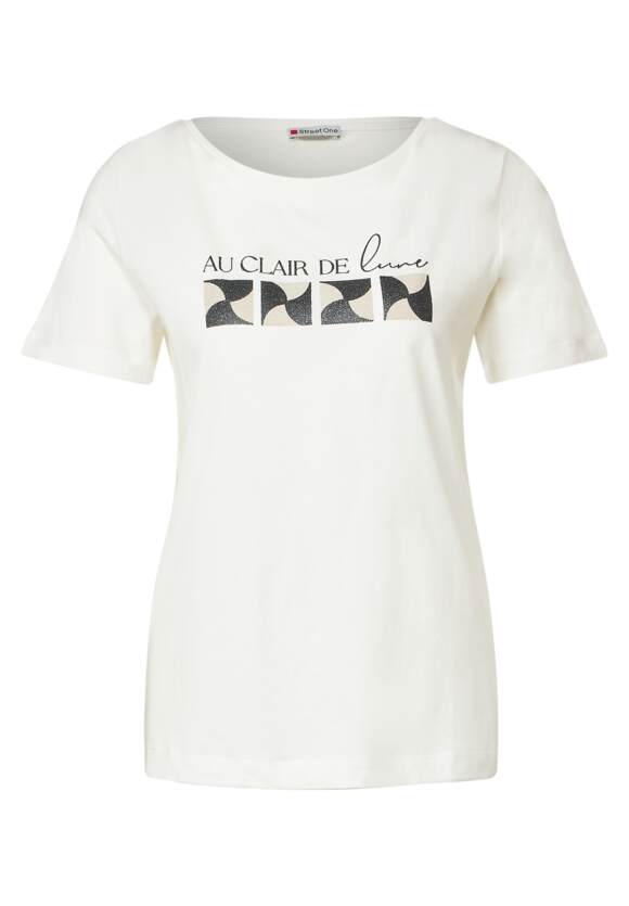 STREET ONE Shirt mit - ONE | Damen Off Frontprint STREET Online-Shop White