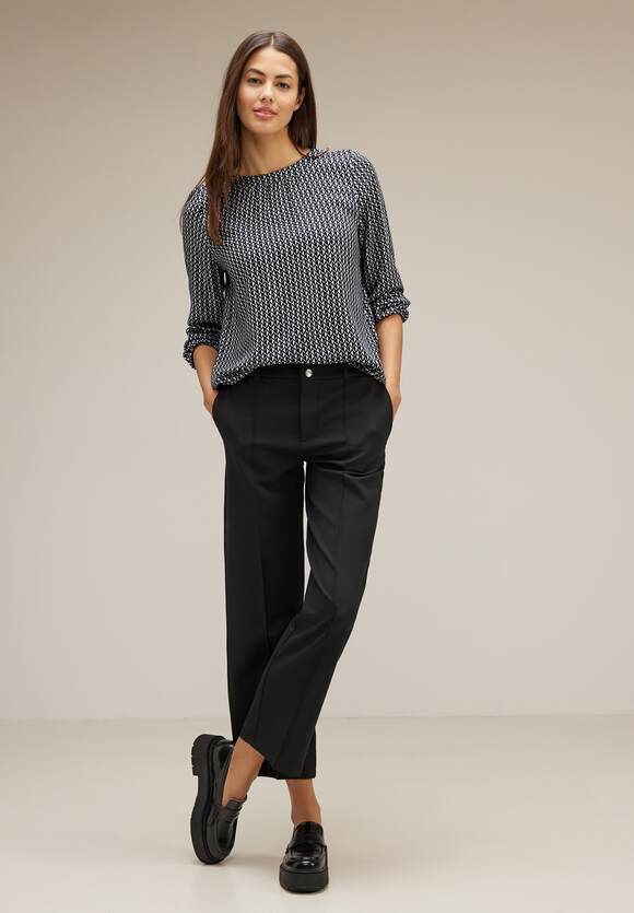 STREET ONE Bluse in Unifarbe Damen - Style Bamika - Black | STREET ONE  Online-Shop