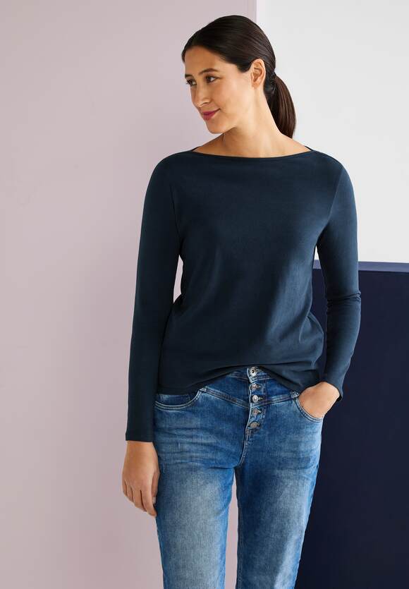 STREET Blue | Softes Langarmshirt ONE Damen Online-Shop ONE - STREET Deep