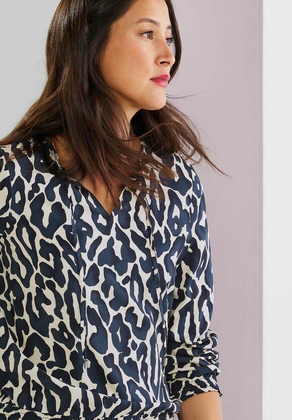 Vijf Onzorgvuldigheid Manifesteren STREET ONE Tuniek-blouse met luipaardprint Dames - Deep Blue | STREET ONE  Online-Shop