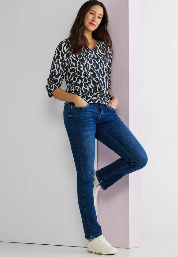 leveren sensatie Bijdrage STREET ONE Tuniek-blouse met luipaardprint Dames - Deep Blue | STREET ONE  Online-Shop
