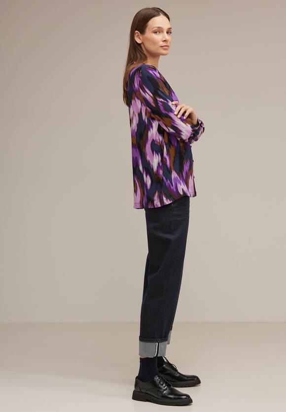 STREET ONE Tunikabluse mit Smockdetail Damen - Purple Brown | STREET ONE  Online-Shop | V-Shirts