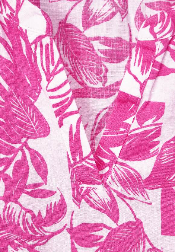 - ONE Pink Leinen Print Oasis ONE | mit Midikleid Light Online-Shop Damen STREET STREET