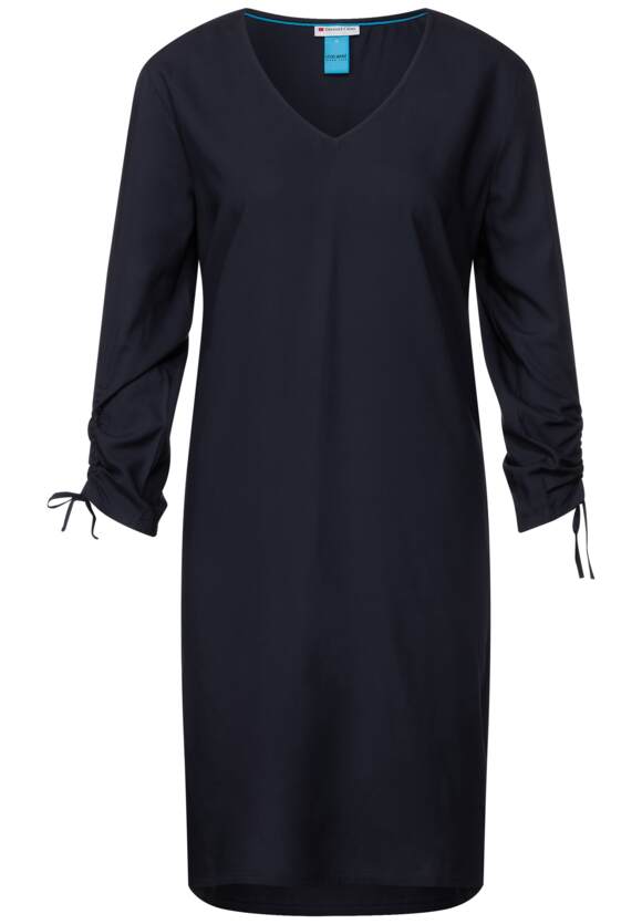 STREET ONE Kleid mit Ärmelraffung Damen - Deep Blue | STREET ONE Online-Shop