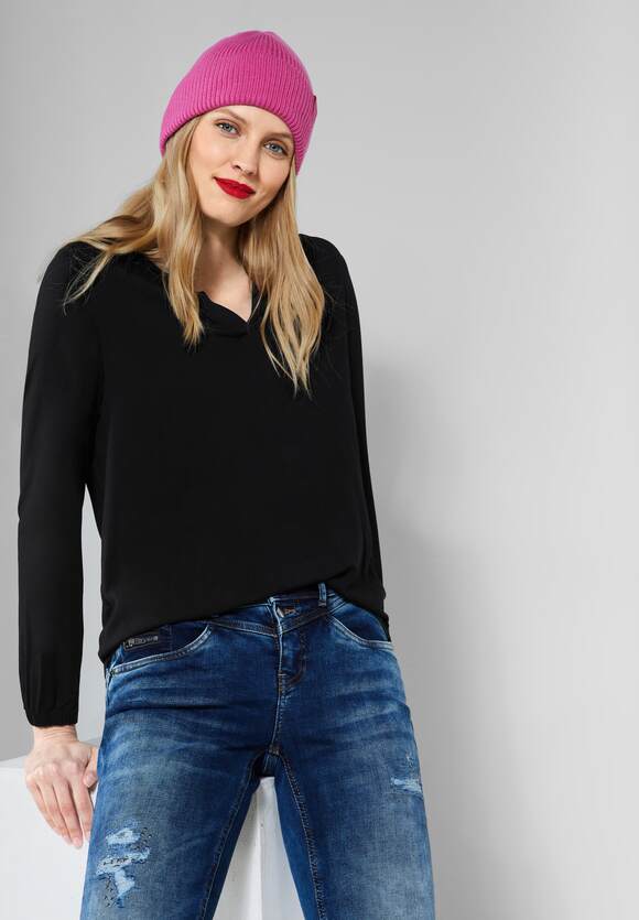 ONE STREET Damen - ONE Materialmix Black Shirt Online-Shop im | STREET