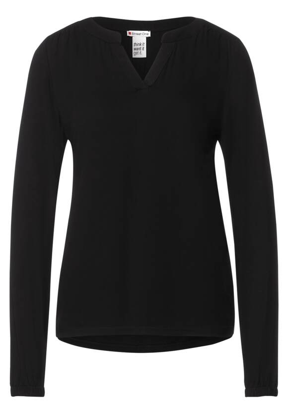 STREET ONE Shirt im ONE Materialmix | Online-Shop - Damen Black STREET