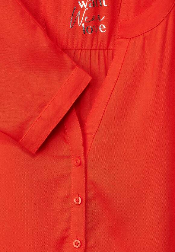 STREET ONE Basic Bluse in Unifarbe Damen - Style Bamika - Juicy Mandarine | STREET  ONE Online-Shop
