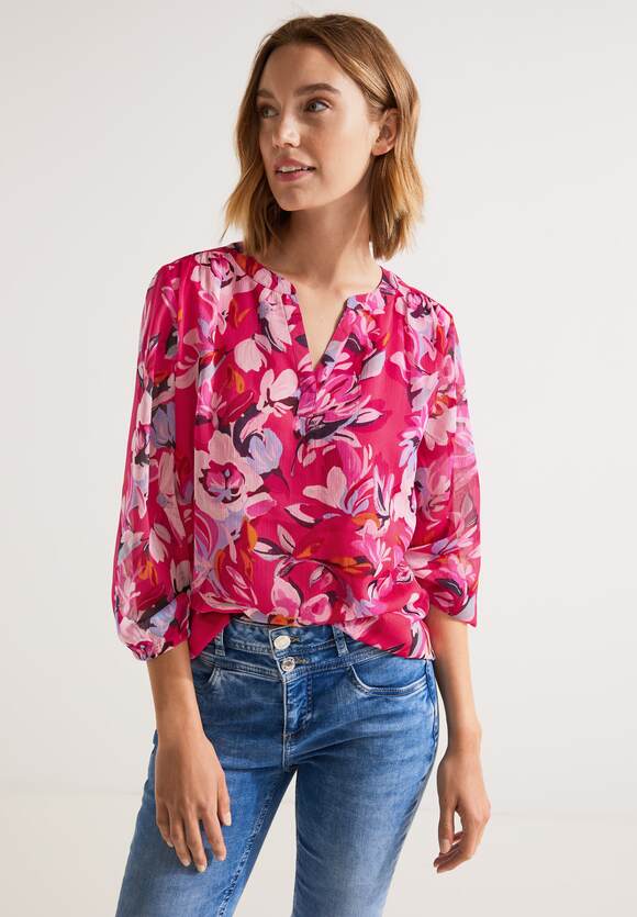 Verscheidenheid Taiko buik vandaag STREET ONE Chiffon blouse met print Dames - Berry Rose | STREET ONE  Online-Shop