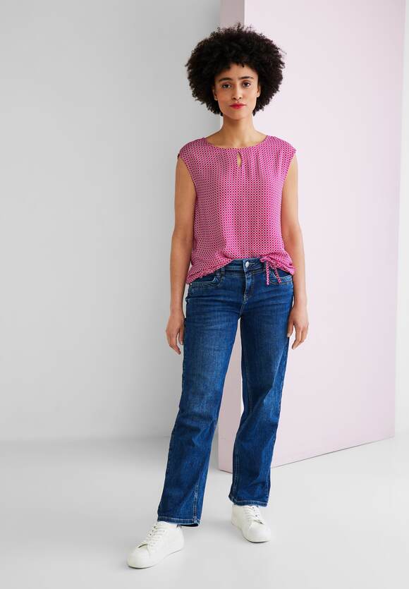 STREET ONE Shirt mit Minimalmuster Damen - Style Aleyna - Oasis Pink | STREET  ONE Online-Shop | T-Shirts
