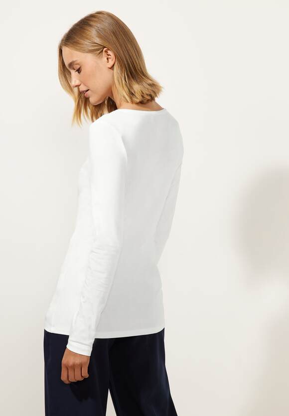 STREET ONE Basic Longshirt Damen | STREET Style - Off ONE Online-Shop White - Ivy