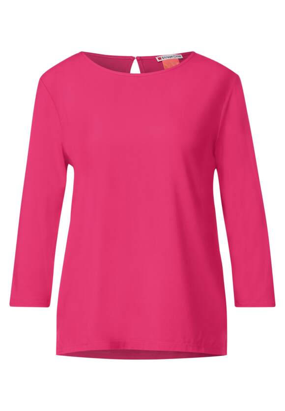 STREET ONE Basic shirt van materiaalmix Dames - Coral Blossom | STREET ONE  Online-Shop