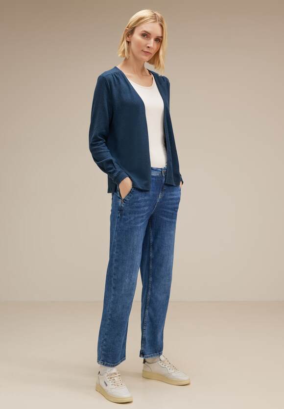 Damen Jacy STREET ONE Style Online-Shop ONE - Melange - Offene STREET Shirtjacke Atlantic | Blue