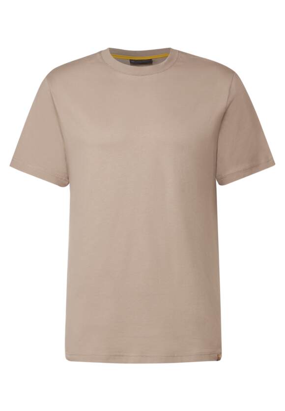 STREET ONE MEN Herren | Sand STREET ONE Basic T-Shirt in Dull Online-Shop - Unifarbe